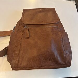 Brown Leather Backpack